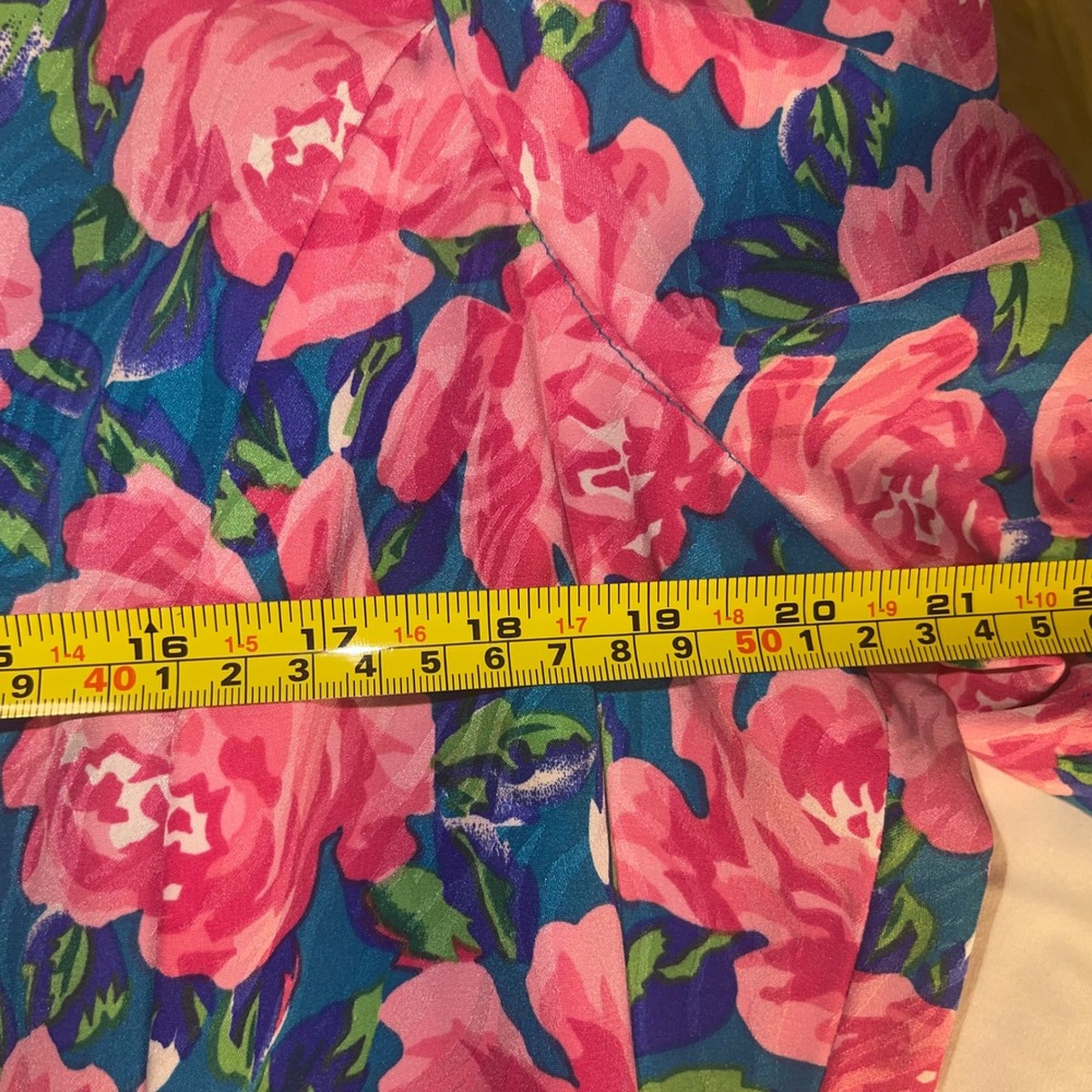 Vintage Adrianna Papell Floral Two Piece Skirt Set Cottagecore Coastal Chic READ - Picture 7 of 9
